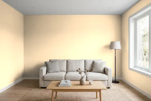 Living room with walls painted Behr Time Out M260-3 (simulated)