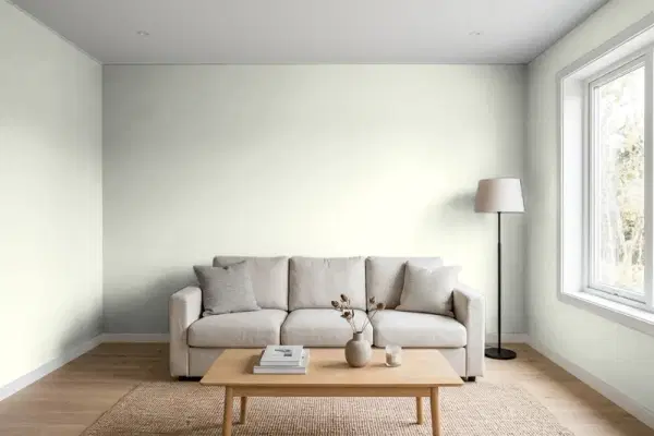 Living room with walls painted Benjamin Moore Titanium 2141-60 (simulated)