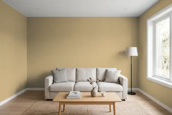 Living room with walls painted PPG Paints Toasted Sesame 1099-5 (simulated)