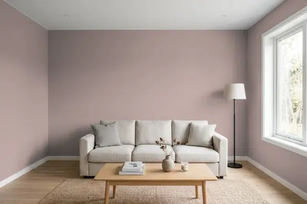 Living room with walls painted Behr Tribeca MQ1-40 (simulated)