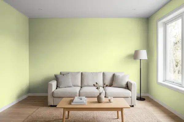 Living room with walls painted PPG Paints True To You 1118-3 (simulated)