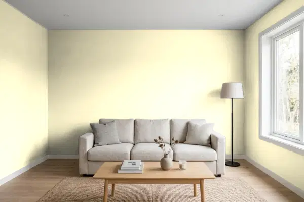 Living room with walls painted Behr Twinkle 390A-3 (simulated)