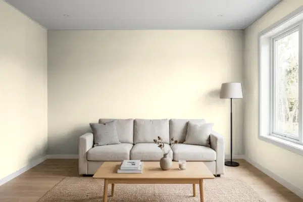 Living room with walls painted Valspar Unforgettable 7003-2 (simulated)