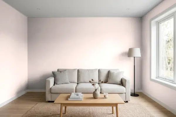 Living room with walls painted Behr Vienna Lace PPU17-07 (simulated)