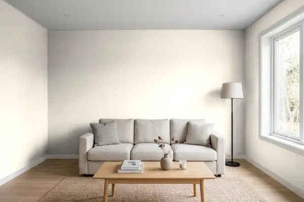 Living room with walls painted PPG Paints Water Chestnut 1078-2 (simulated)