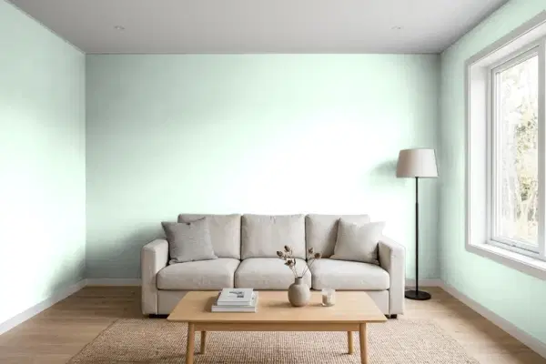 Living room with walls painted Behr Window Pane 470A-1 (simulated)